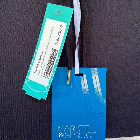 Market & Spruce Colorblocked French Terry Hoodie, Size L - Picture 7 of 7